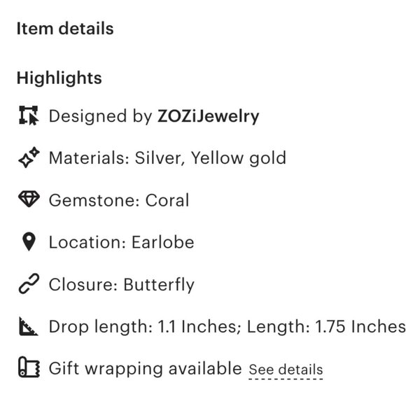 Real Red Coral and 24k Gold Plated Drop Earrings Victorian Regency Style - Picture 8 of 10